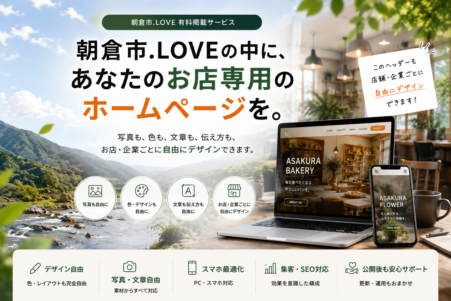 朝倉市.LOVE 有料LPテンプレートデモ
